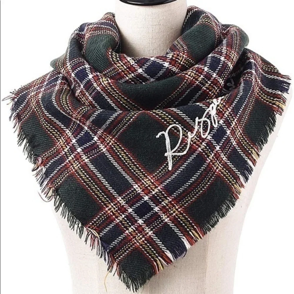 Plaid Oversized Chunky Soft‎ Blanket Scarf
